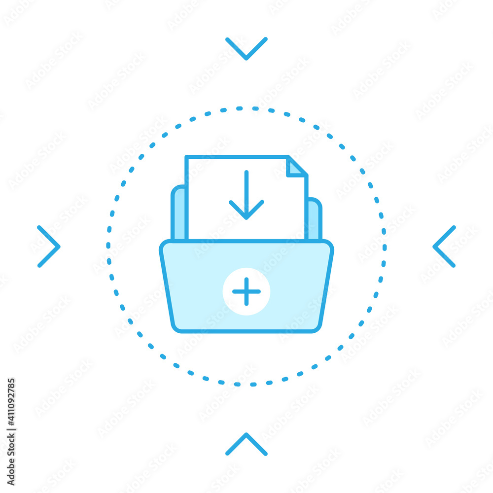 Poster drag and drop document files here to upload concept illustration flat design vector eps10. folder em