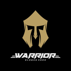 Spartan warrior logo vector illustration design. Warriors logo design template. Creative design.