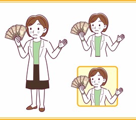 Young woman in a lab coat