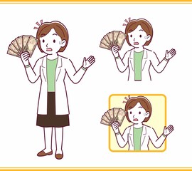 Young woman in a lab coat