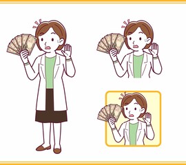 Young woman in a lab coat