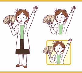 Young woman in a lab coat