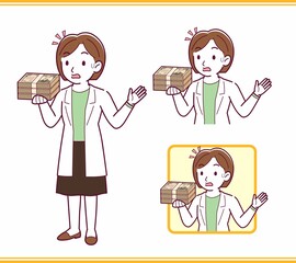 Young woman in a lab coat