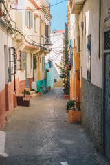 Fototapeta na wymiar alley of tangier in morocco