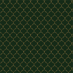 Fototapeta premium Green color with golden frame moroccan pattern for tiles, floor, roof decoration, carpet, silk