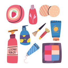 Make up and cosmetic set of icons vector design