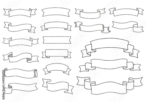 見出しなどに使えるいろんな手描きリボンのセット Wall Mural ちーぼう 見出しなどに使えるいろんな手描きリボンのセット Wall Mural ちーぼう
