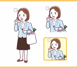 Young woman in a light blue suit