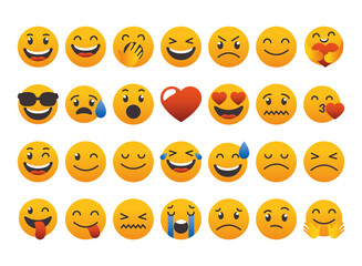 Fototapeta premium emoji faces collection set, colorful design