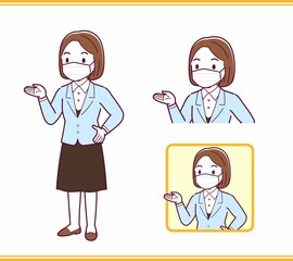 Young woman in a light blue suit_B2