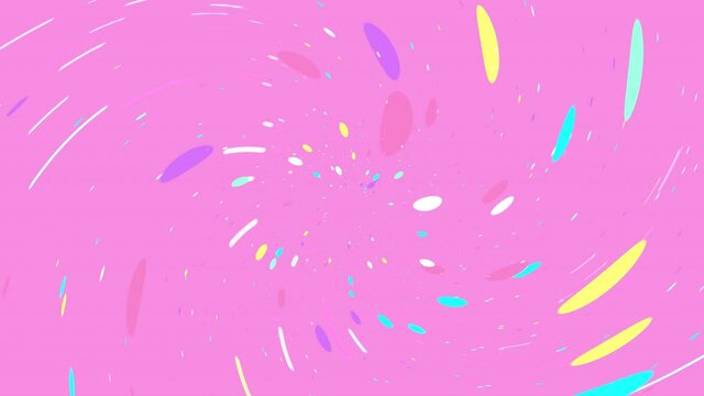 Looped colorful swirls and dots motion graphics.