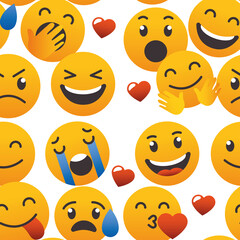 design with emoji faces, colorful design