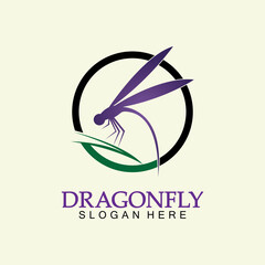 Dragonfly Logo Vector icon illustration design template