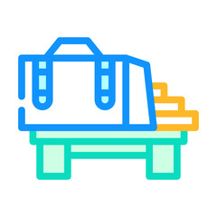 food delivery backpack color icon vector illustration