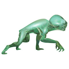 Alien monster realistic vector illustration science fiction isolated