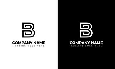Unique modern geometric creative elegant letter B logo template. Vector icon.