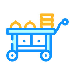 cart catering service color icon vector illustration