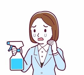 Young woman in a light blue suit