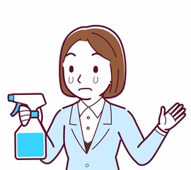 Young woman in a light blue suit