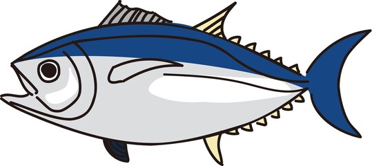 簡単な魚のクロマグロのイラスト