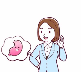 Young woman in a light blue suit