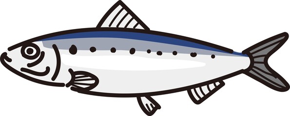 簡単な魚のイワシのイラスト