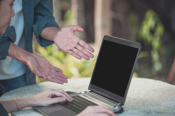 People use computer work from home