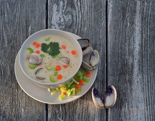 Clam chowder soup
