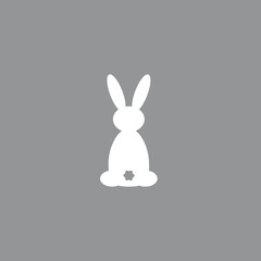 Fototapeta premium White easter rabbit. Easter Bunny on gray background