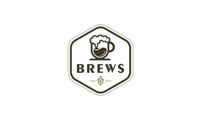 Beer Logo Design Element in Vintage Style for Logotype, Label, Badge and other design. Brewery retro vector illustration.