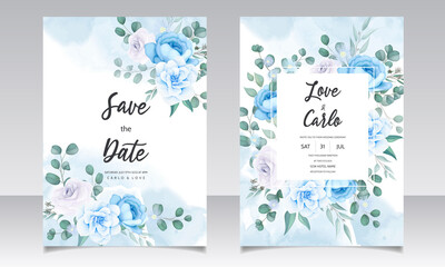 Fototapeta na wymiar Elegant hand drawn floral wedding invitation card