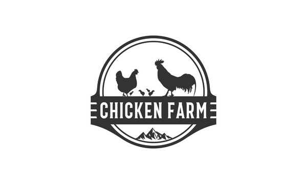 logo of healthy chicken farms and chickens