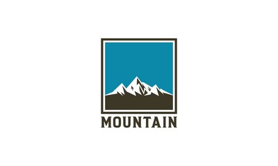 logo of beautiful mountain and blue sky views