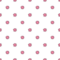 Vector seamless pattern with cute doodle abstract flowers on white background