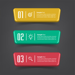 modern 3D text box template, banner Infographics