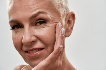 Portrait of beautiful middle aged caucasian woman