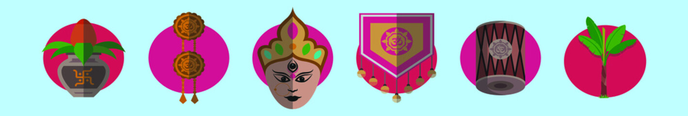 durga goddess of power, divine mother of the universe design vector art illustration isolated on blue background