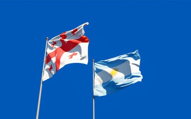 Flags of Georgia and Argentina.