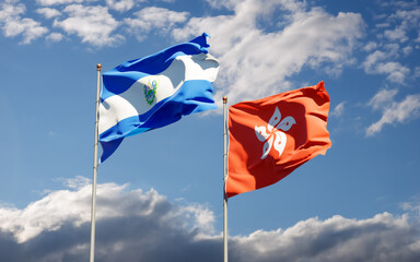 Flags of Hong Kong HK and El Salvador.