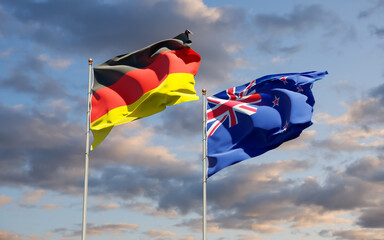 Flags of Germany and New Zealand.