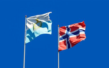 Flags of San Marino and Norway.