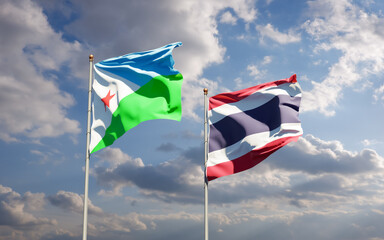 Flags of Djibouti and Thailand.