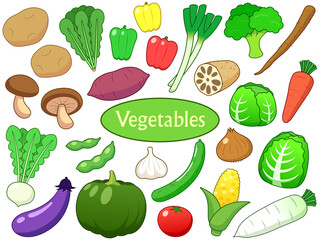 野菜セット 21種類（線画）