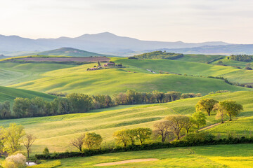 Fototapeta na wymiar Rural idyll with rolling hills