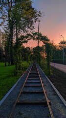 Fototapeta premium railway in the morning