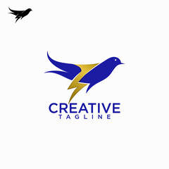 Bird with electricity concept design vector