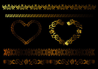 vector vintage floral design elements on gradient background