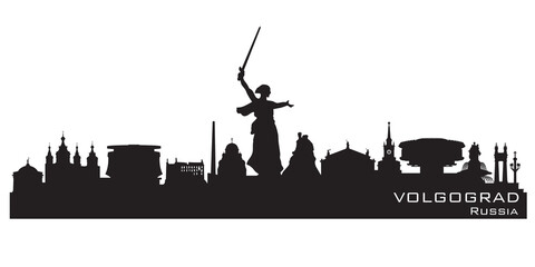 Volgograd Russia city skyline vector silhouette