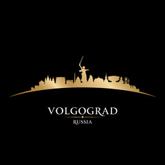 Fototapeta na wymiar Volgograd Russia city silhouette black background