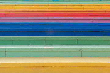 Colorful stairs and colorful wall background
